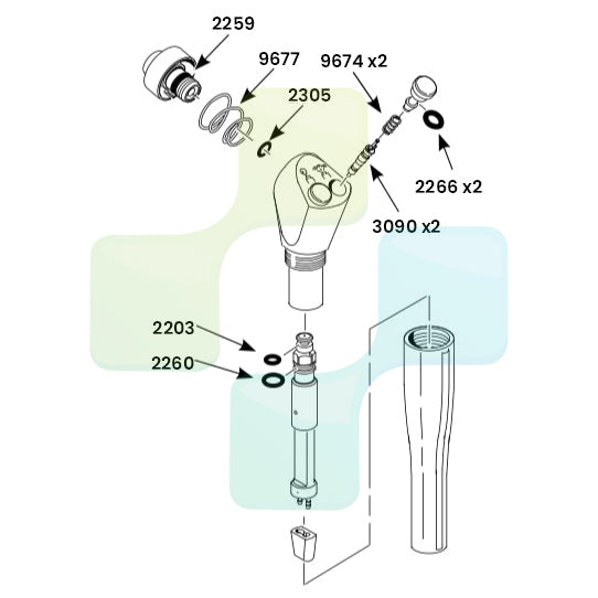 BLACKDOWN DENTAL - DCI 3072 3in1 Autoclavable Valve Core Syringe Service Repair Kit