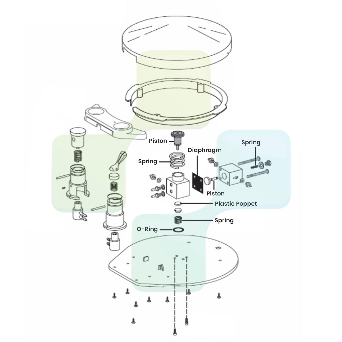 BLACKDOWN DENTAL - DCI 9082 Service Repair Kit to fit Adec Foot Control III