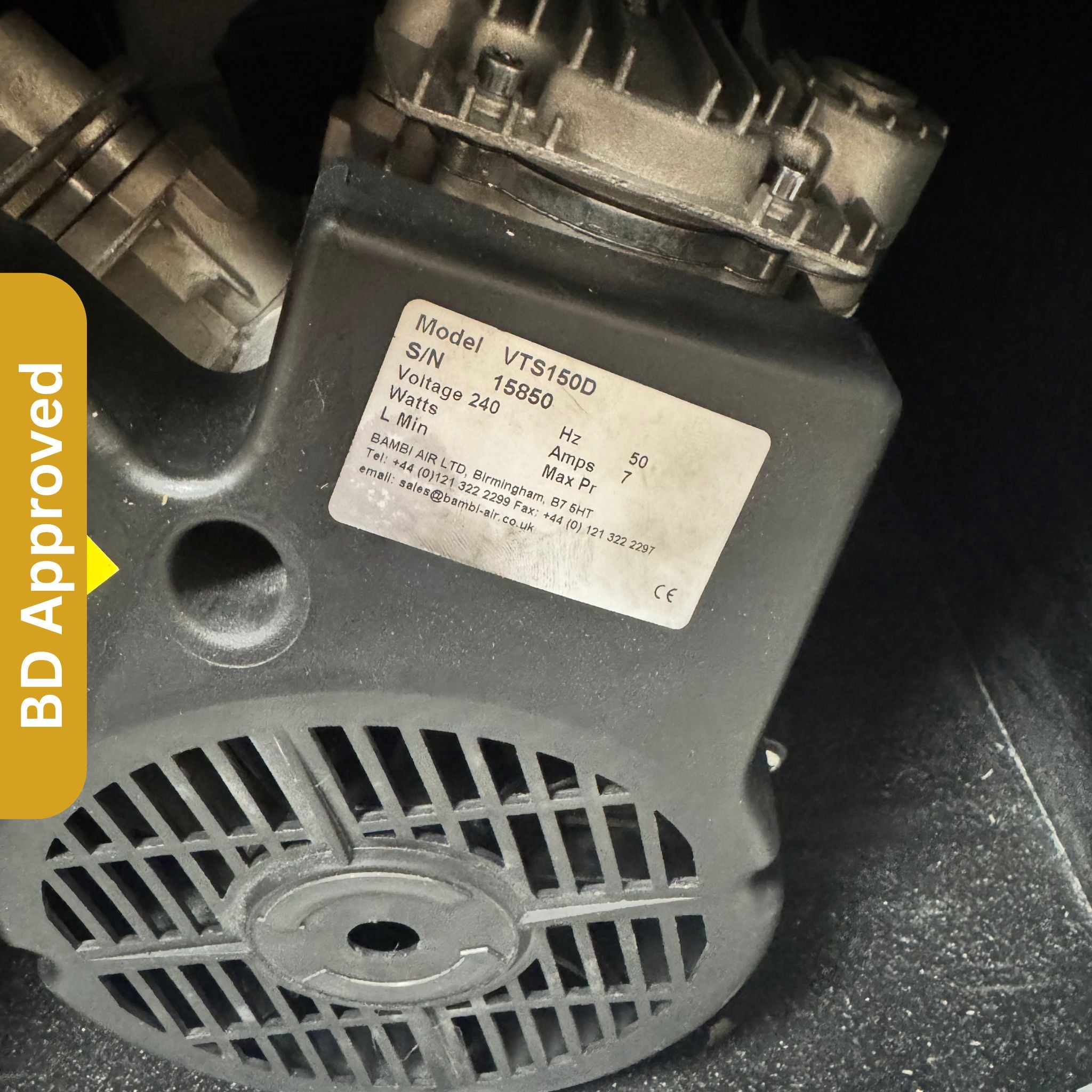 Blackdown Dental - BAMBI Oil-Free VTS150D Silent Air Compressor (23 Litres, 1.5 HP) - Used