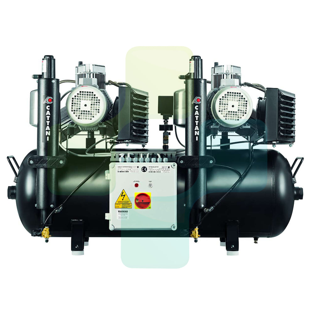 Cattani AC600 Oil Free 150L Dental Compressor with Dryer (8-14 Surgeri