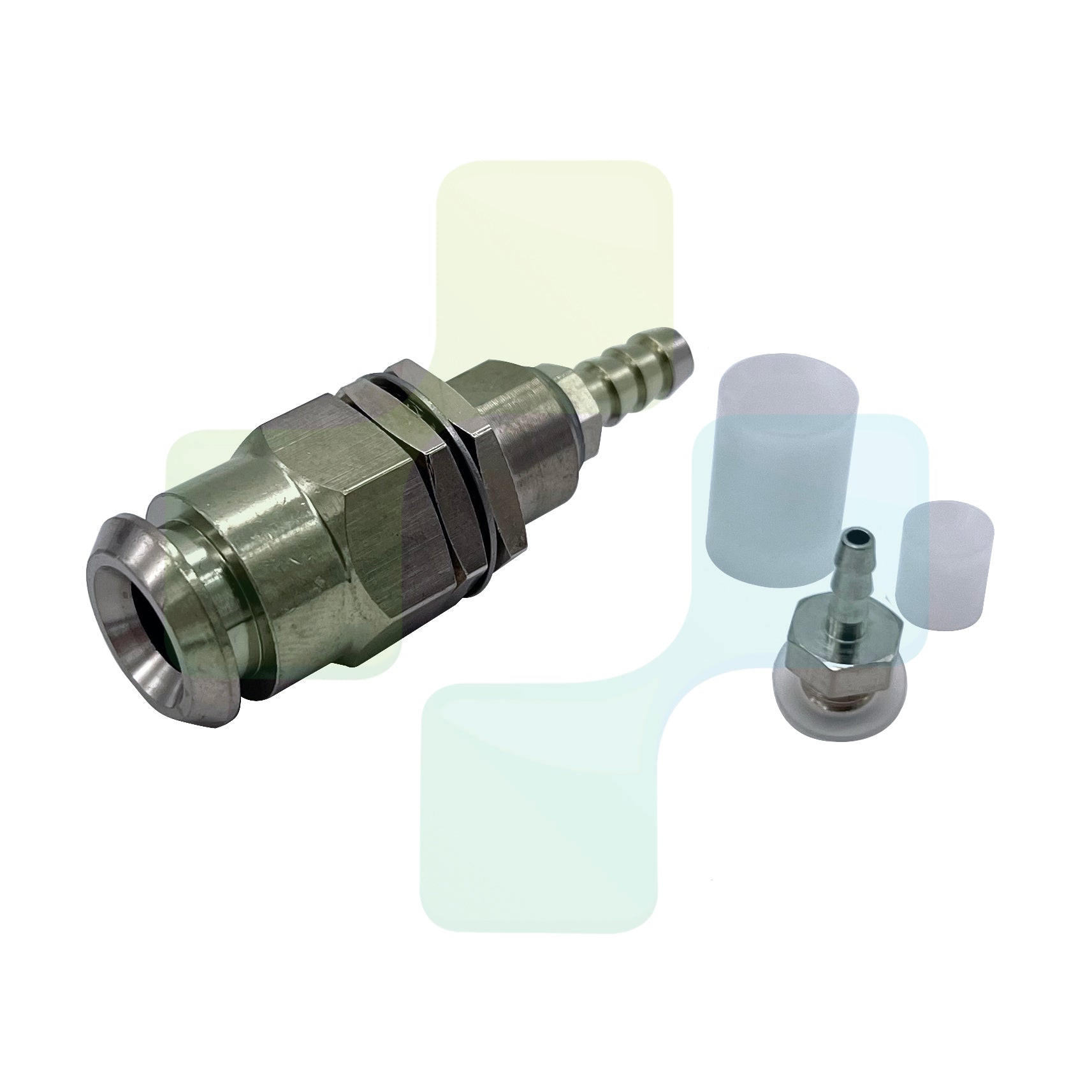 BLACKDOWN DENTAL -  DCI 0006 1/4" Female Quick Disconnect Panel Mount x 10/32 Barb connector with Shut-off