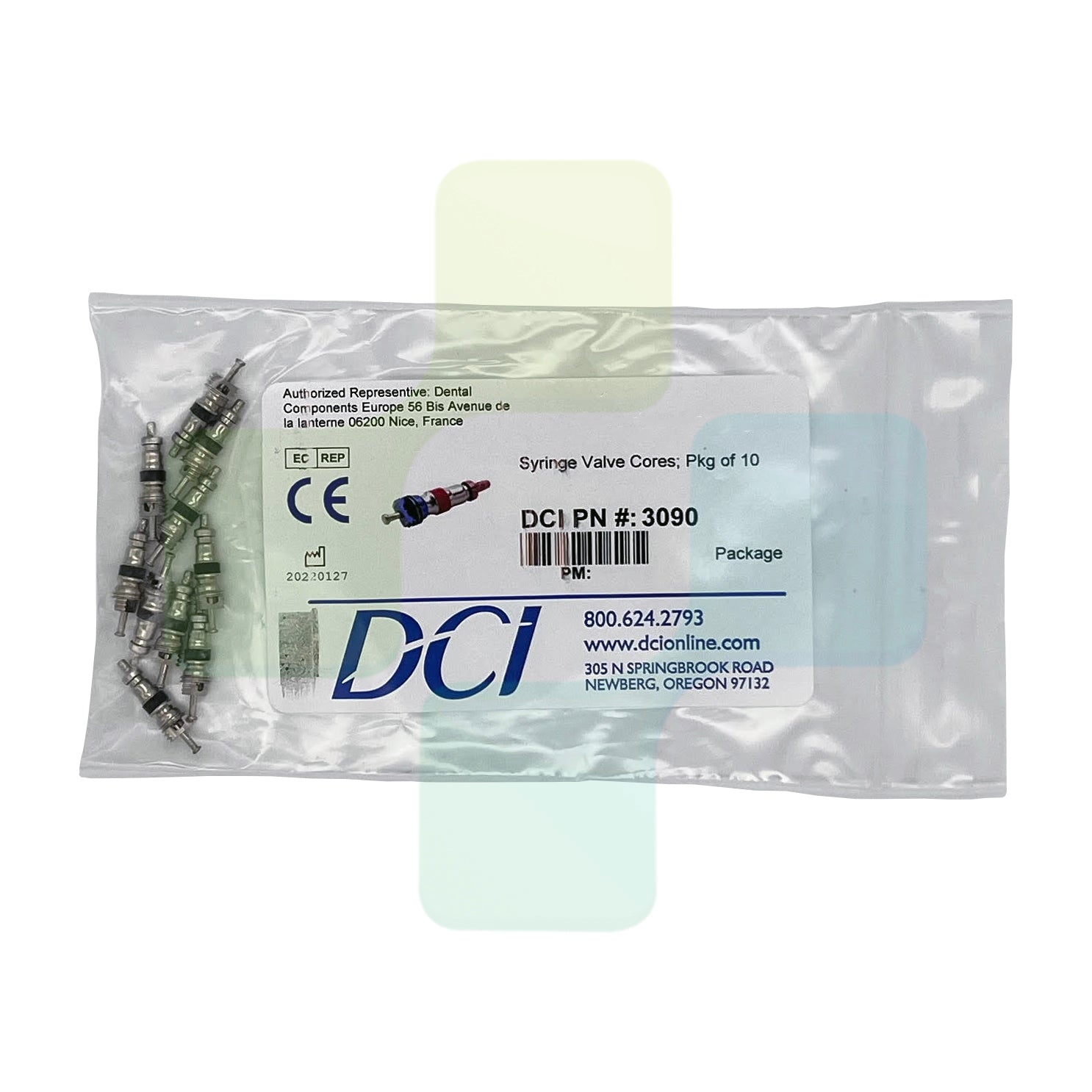 BLACKDOWN DENTAL -  DCI 3090 3in1 Syringe Valve Core for Air or Water ( Pack of 10)