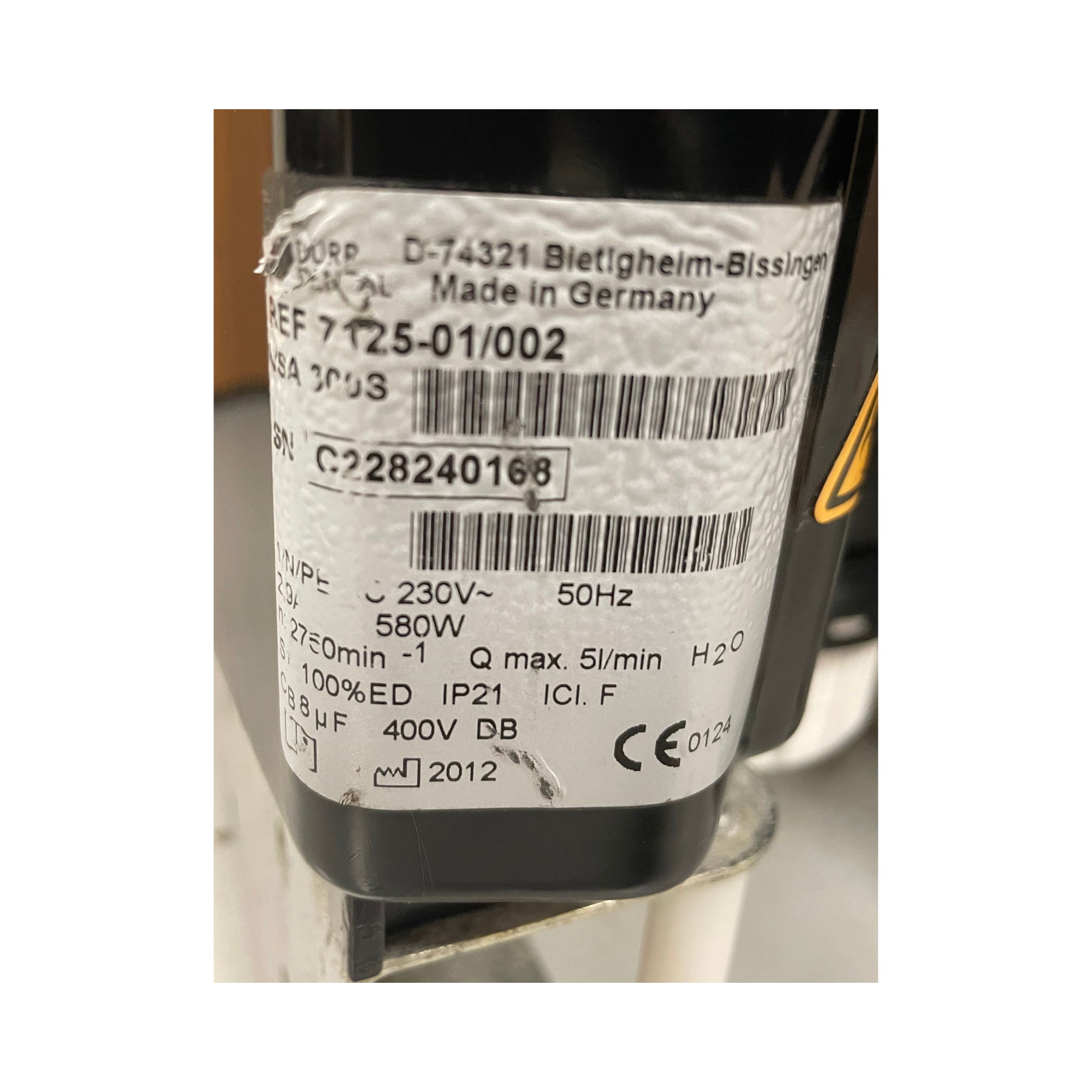 Durr VSA300 S Single Surgery Suction Pump (2012) - Reconditioned